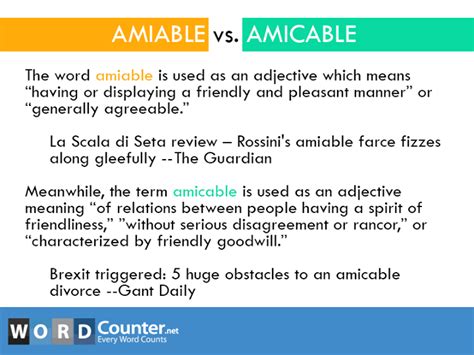 English Grammar Amiable Or Amicable Writing Lessons Learn English