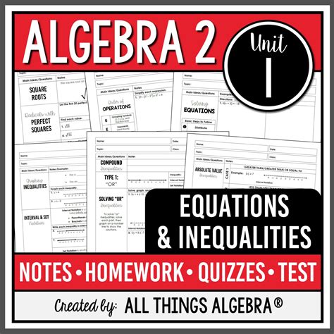 Algebra 2 Unit 1: Equations & Inequalities - All Things Algebra®