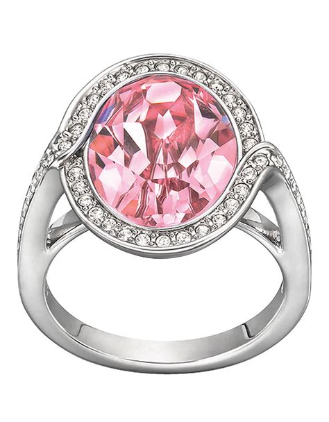 Swarovski Light Rose Crystal Tyra Ring In Pink Lyst