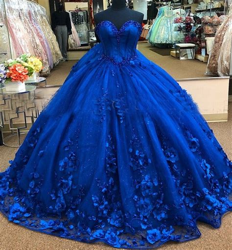 Royal Blue Princess Dress Blue Wedding Dress Blue Etsy Quinceanera