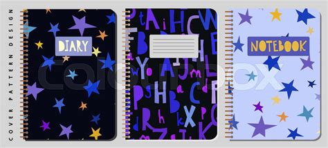 Notebook And Diary Cover Design For Print With Seamless Pattern