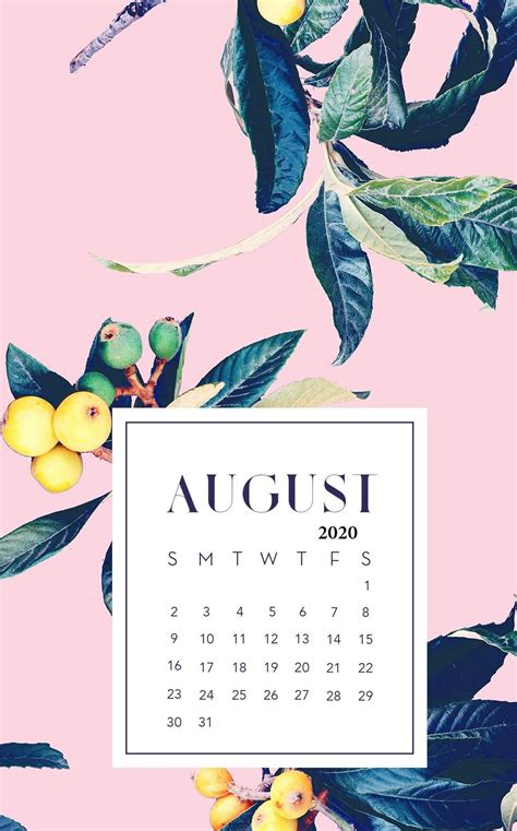 August 2020 Smartphone Wallpaper In 2020 Calendar Wallpaper Desktop
