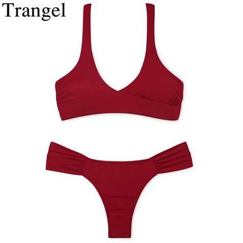 Trangel Sexy Push Up Bikini Set Summer 2019 New Solid Swimwear Women