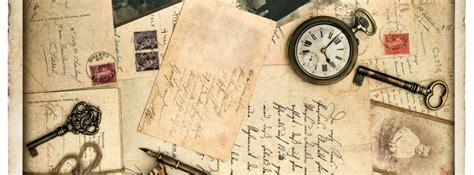 Vintage Old Time Letters Keys And Watches Facebook Cover