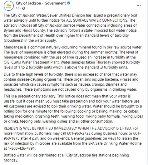‘we Object Jackson Mayor Decries Citywide Boil Water Notice Issued By