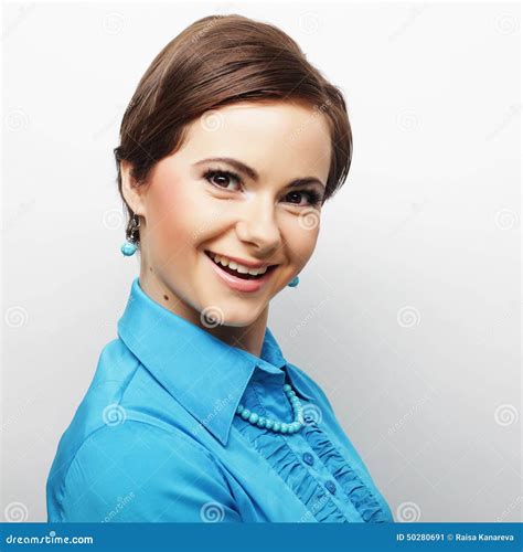 Young Beautiful Woman With Big Happy Smile Stock Image Image Of Cute