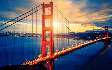 Famous Golden Gate Bridge At Sunrise Wallpapers 2880x1800 1326252