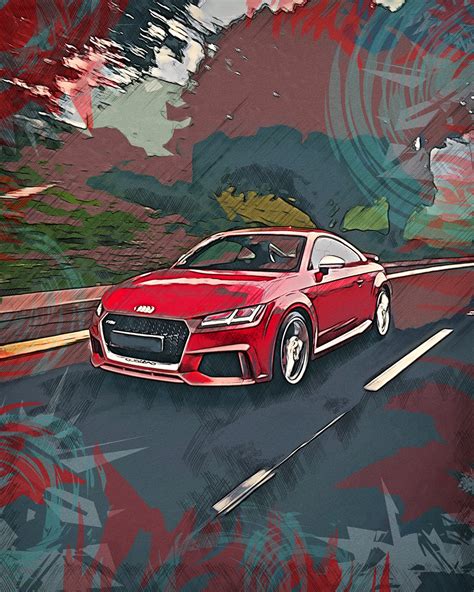 Custom Car Portrait Colorful Art For Car Lovers Fathers Day Etsy Uk