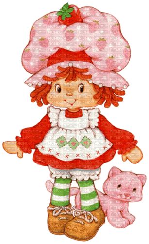 Strawberry Shortcake Girl Cute Pink Red Cat Free Png Picmix
