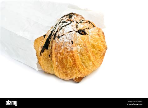One Croissant On White Background Hi Res Stock Photography And Images