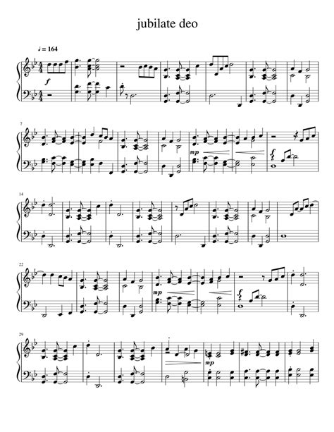 Jubilate Deo Sheet Music For Piano Solo Download And Print In Pdf