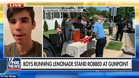 Illinois Cop Convey Visits Lemonade Stand Where Two Teenagers 13 Were Robbed At Gunpoint