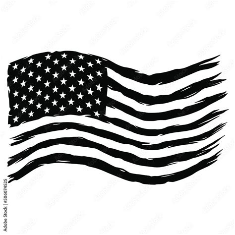 American Distressed Flag Usa Grunge Patriotic Symbol Silhouette Stoke