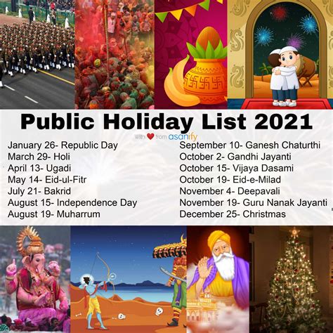 When And What Are The Public Holidays In 2021 Asanify
