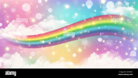 Holographic Fantasy Rainbow Unicorn Background Pastel Color Sky