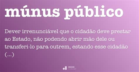 Múnus Público Dicio Dicionário Online De Português