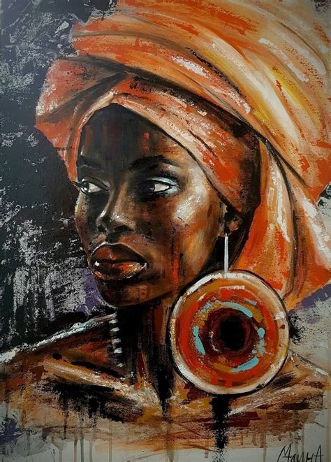 African Woman Painting African Art Paintings Africa Art Black Art