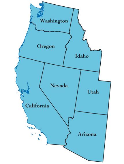 West United States Map Winna Kamillah