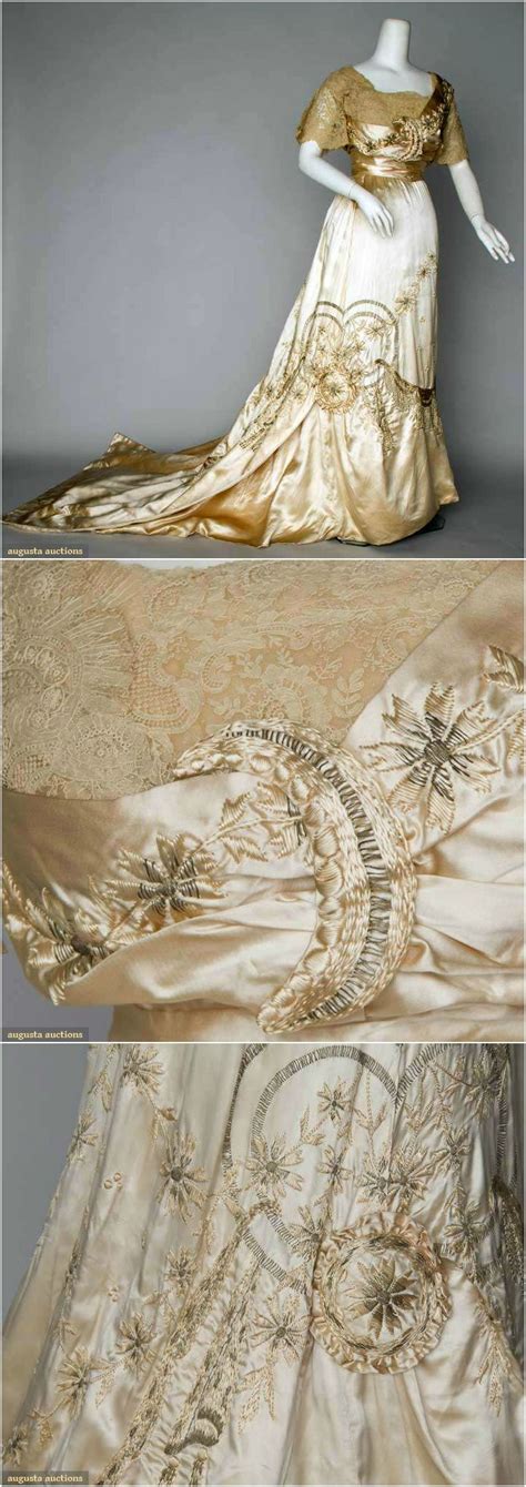 Embroidered Presentation Gown C 1912 Augusta Auctions See