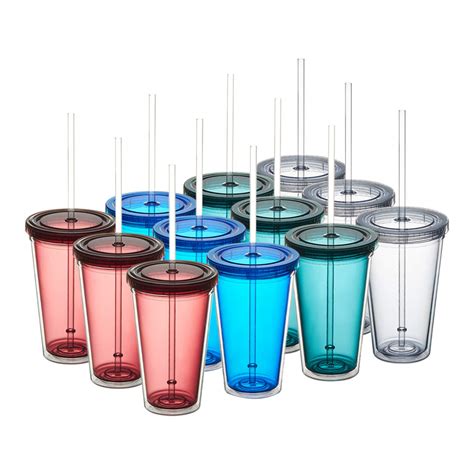 Buy Tumzak 20oz12 Pack Colored Insulated Acrylic Tumblers With Lid