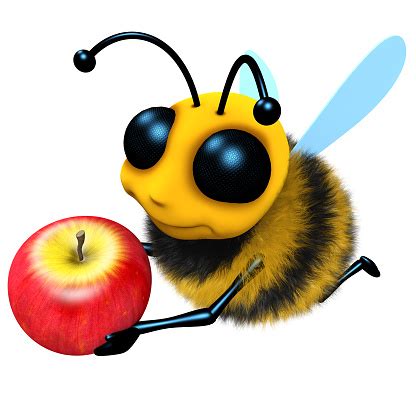 Cualquier razón es suficiente para celebrar con el increíble sabor de nuestros platillos ¡visítanos en tu sucursal favorita! 3d Funny Cartoon Honey Bee Character Holding A Juicy Apple ...