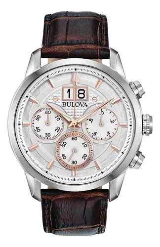 Reloj Bulova Sutton Quartz Plateado Marr N B Para Hombre