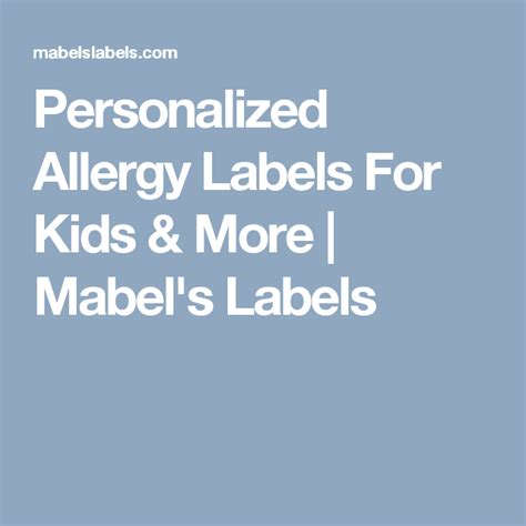 Personalized Allergy Labels For Kids And More Mabels Labels Kids