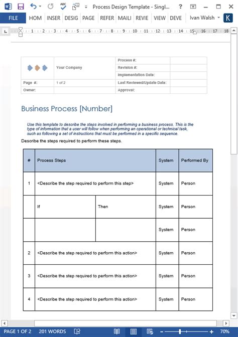 Process Design Templates Ms Word Excel Visio My Software Templates