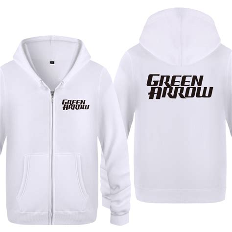 Green Arrow Simple Letter Sweatshirts Men 2018 Mens Zipper Hooded