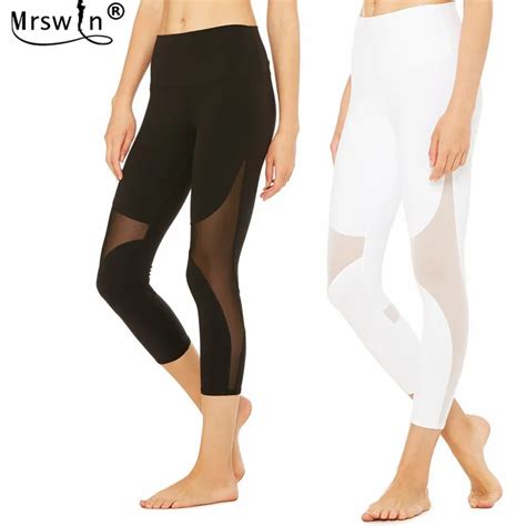 sexy women leggings gothic insert mesh design trousers pants big size black capris sportswear