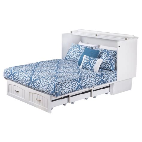 Night & day furniture murphycube. Atlantic Nantucket Murphy Queen White Cabinet Bed