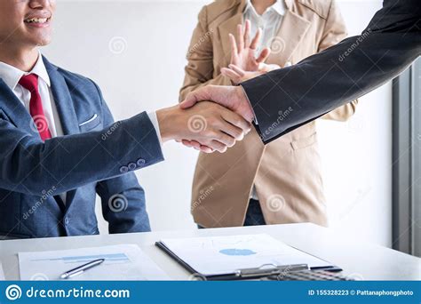 Meeting And Greeting Concept, Two Confident Business Handshake And Business People After ...