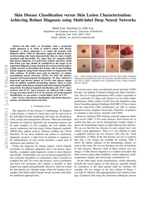 Skin Disease Classification Versus Skin Lesion Characterization