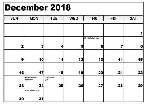 December 2018 Calendar With Holidays Usa Free Printable 2019 Calendar
