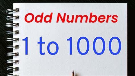 Odd Numbers 1 To 1000 1 To 1000 Odd Number Youtube