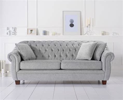 Libby Light Grey fabric Linen 3 Seater Sofa