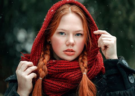 women face braids angelina korovinskaja women outdoors evgeny markalev redhead scarf
