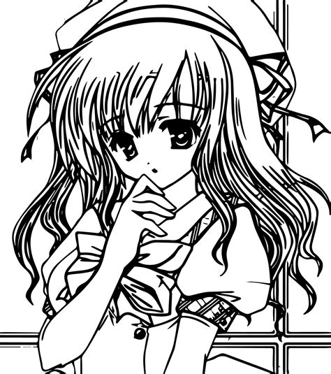 Cool Anime Girl Very Very Cute Coloring Page Mcoloring Pinterest