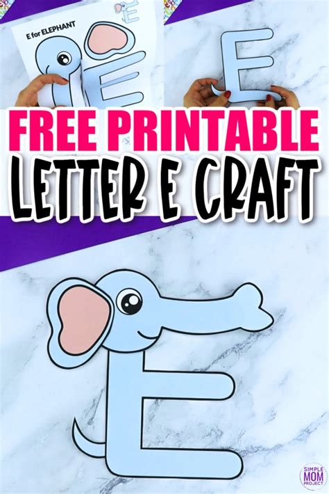 Free Printable Letter E Craft Template Simple Mom Project