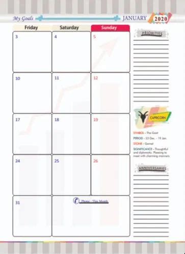 Executive Monthly Planner With Multi Colour Title Binding Tp007a At