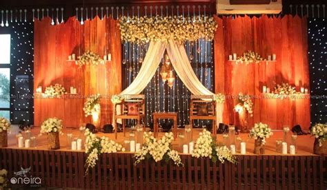 Rustic theme wedding reception stage in kochi kerala | Wedding stage