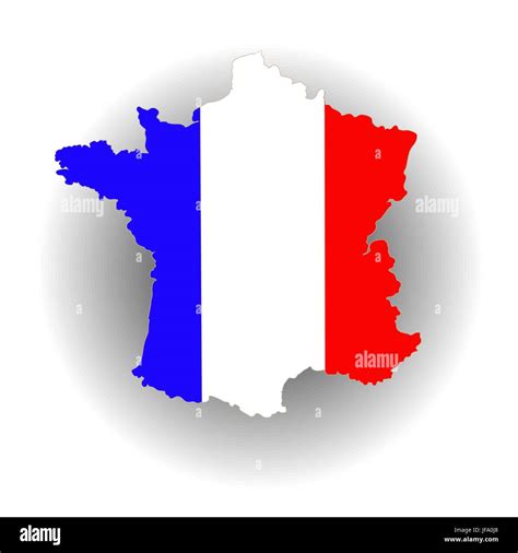 Karte Von Frankreich Karte In Den Farben Der Nationalflagge Lackiert