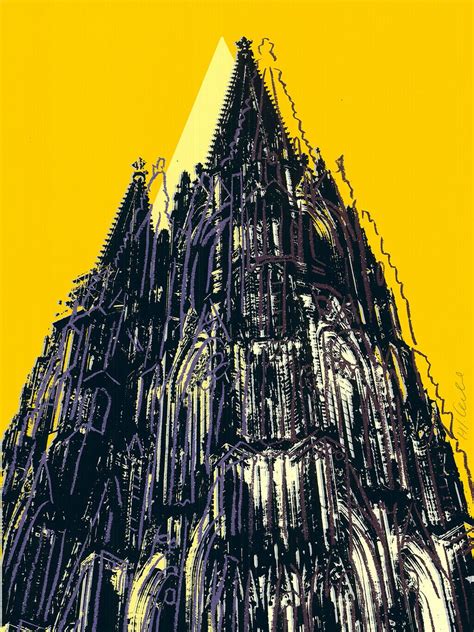 Cologne Cathedral Yellow By Jürgen Kuhl Affordable Art Prints For