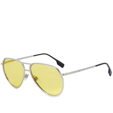 Burberry Eyewear Mens Burberry Scott Sunglasses In Yellow Burberry
