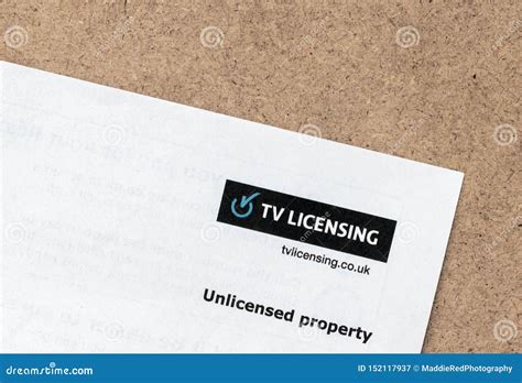 London Uk July 1st 2019 Letter From Tv Licensing Company Stating That The Property Is