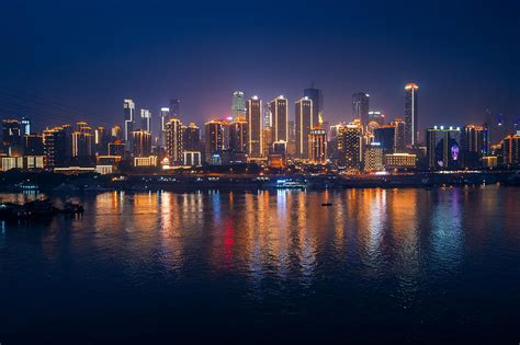 Chongqing Urban Architecture At Night Photograph By Songquan Deng