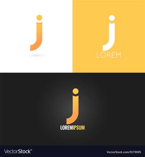Letter J Logo Design Icon Set Background Vector Image