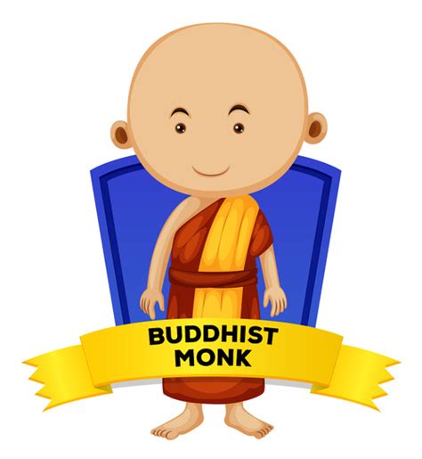 Cartoon Buddhist Monk Illustration Vector Free Download