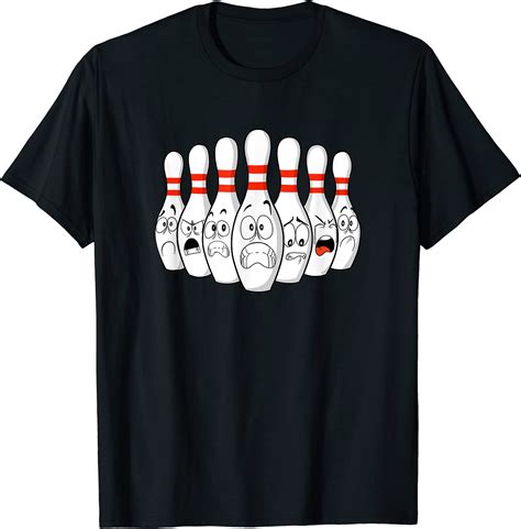 Cartoon Bowling Funny Scared Bowling Pins T Shirt Men Buy T Shirt Designs