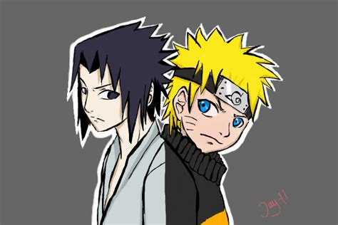 Sasuke And Naruto ← An Anime Speedpaint Drawing By Jayyaj Queeky
